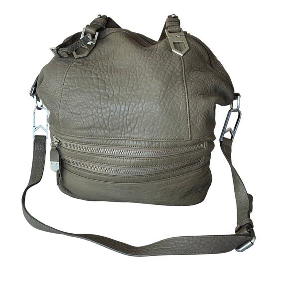 Allibelle Handbags - Allibelle Taupe Italian Leather Large Handbag Purse Crossbody Adjustable EUC